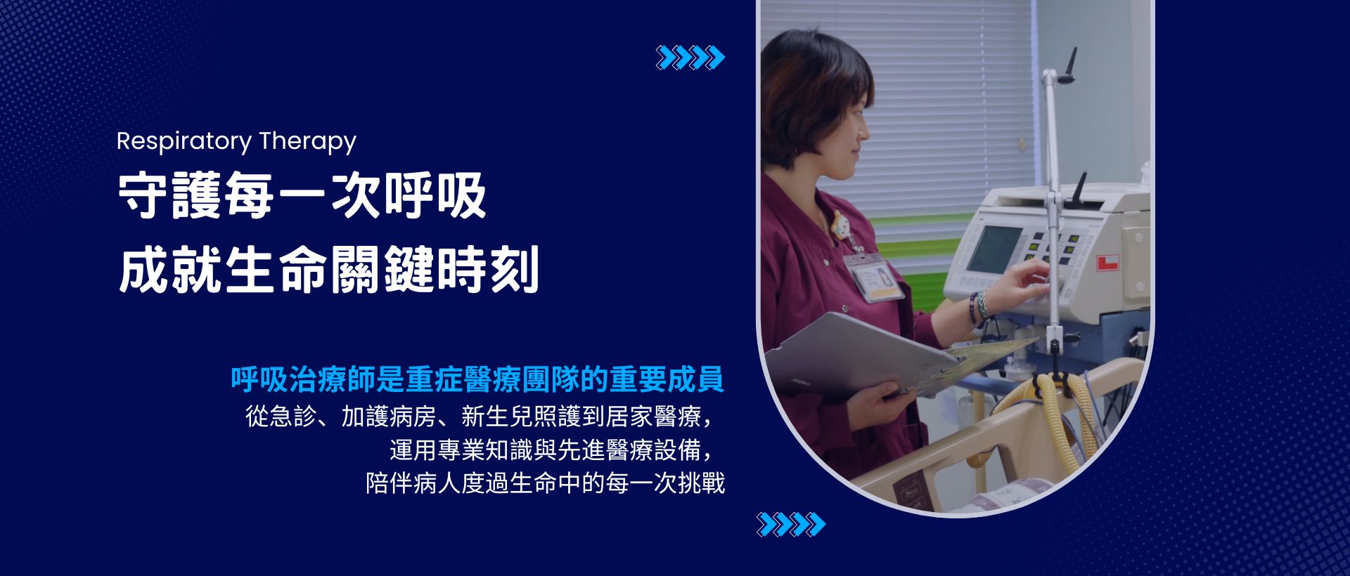 呼吸治療師於加護病房操作呼吸器照護重症病人