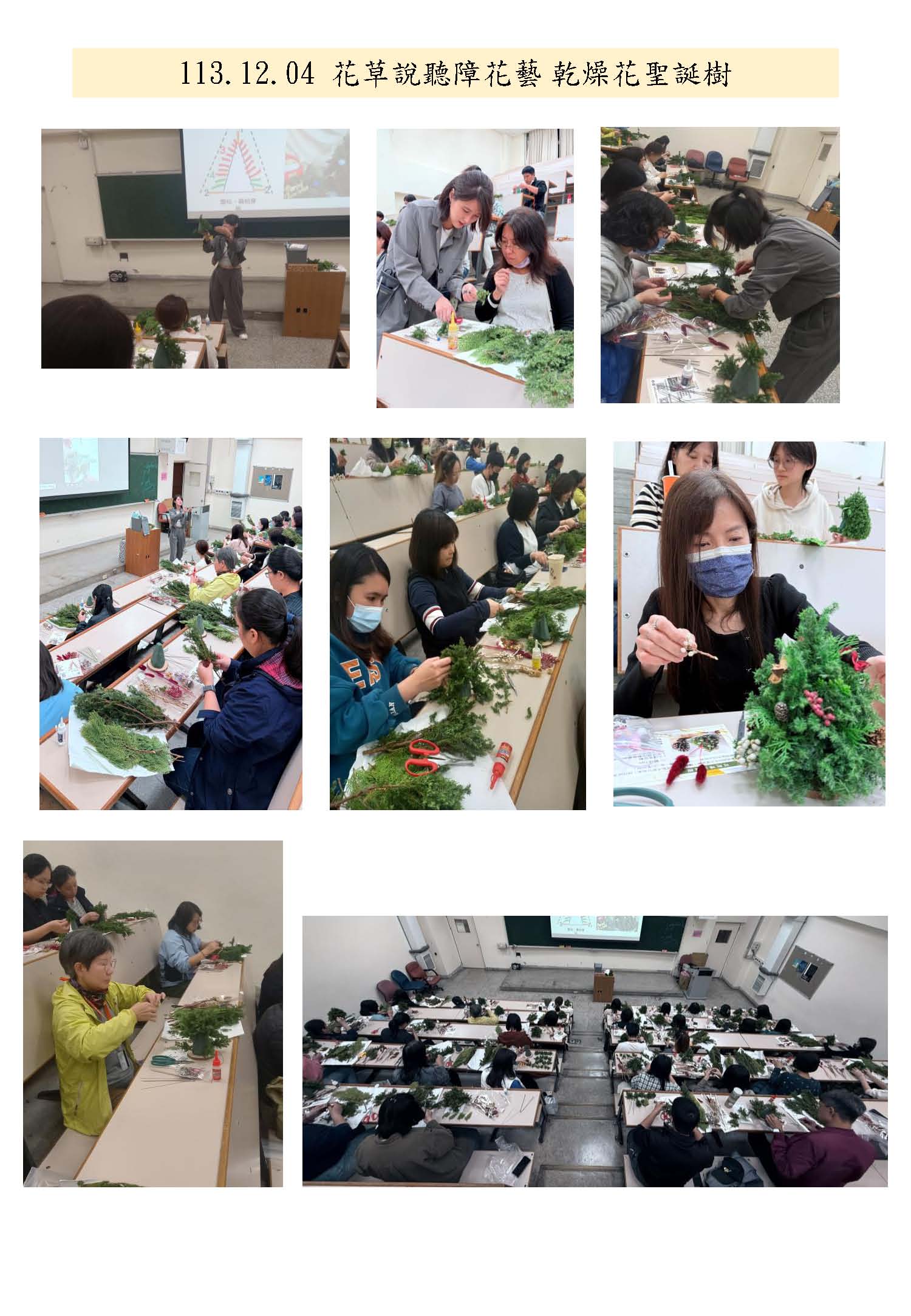 20241204花草說聽障花藝 乾襙花聖誕樹