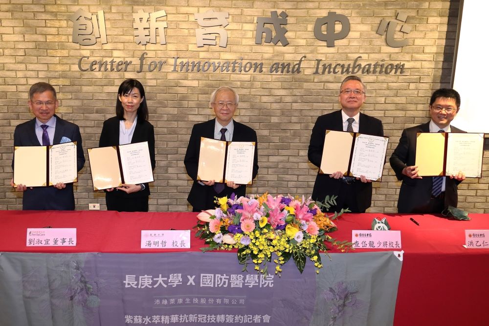 長庚／國防跨校研發抗新冠 「紫蘇水萃」技轉食品開發