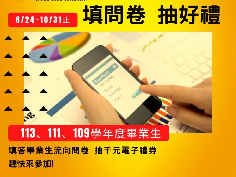 畢業一、三、五年校友問卷調查，抽千元電子禮券
