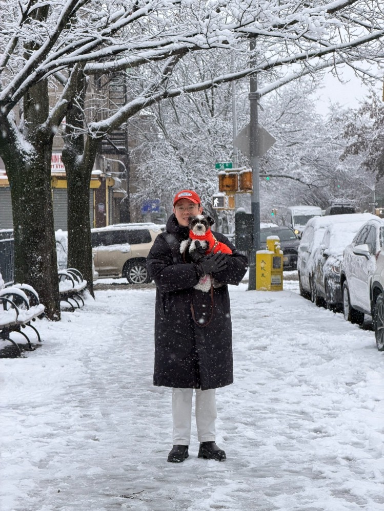 紐約的冬季與狗狗一起去玩雪