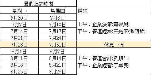 114暑假開課時間