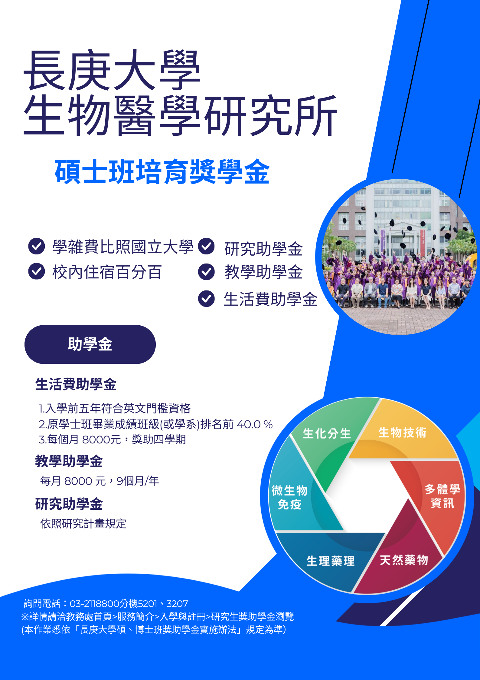 長庚大學提供研究生無後顧之憂的研究生活