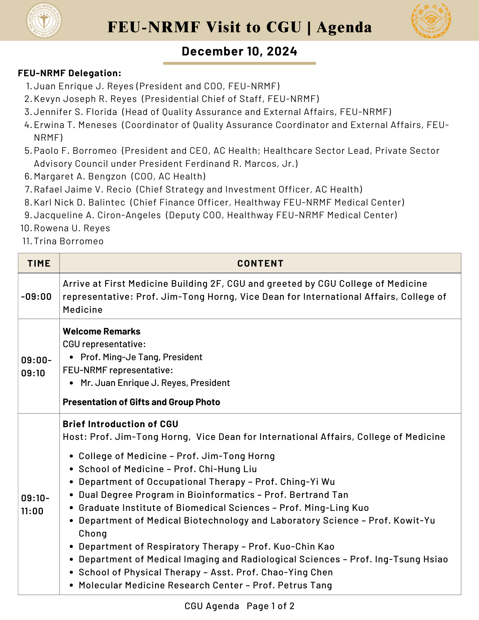 FEU-NRMF Agenda p1