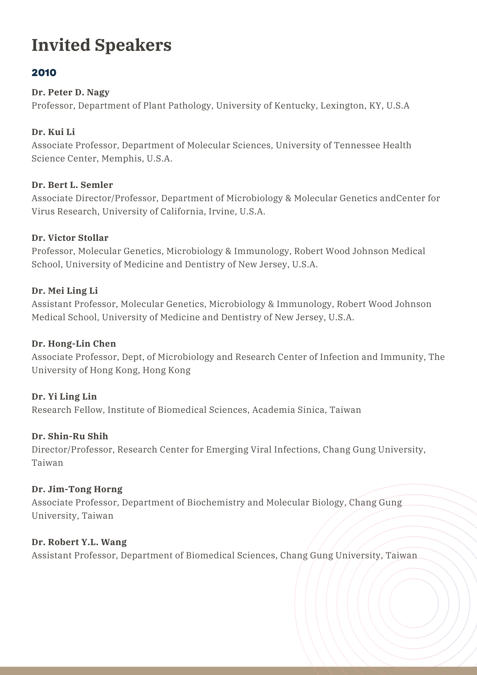 2010 Invited Speakers