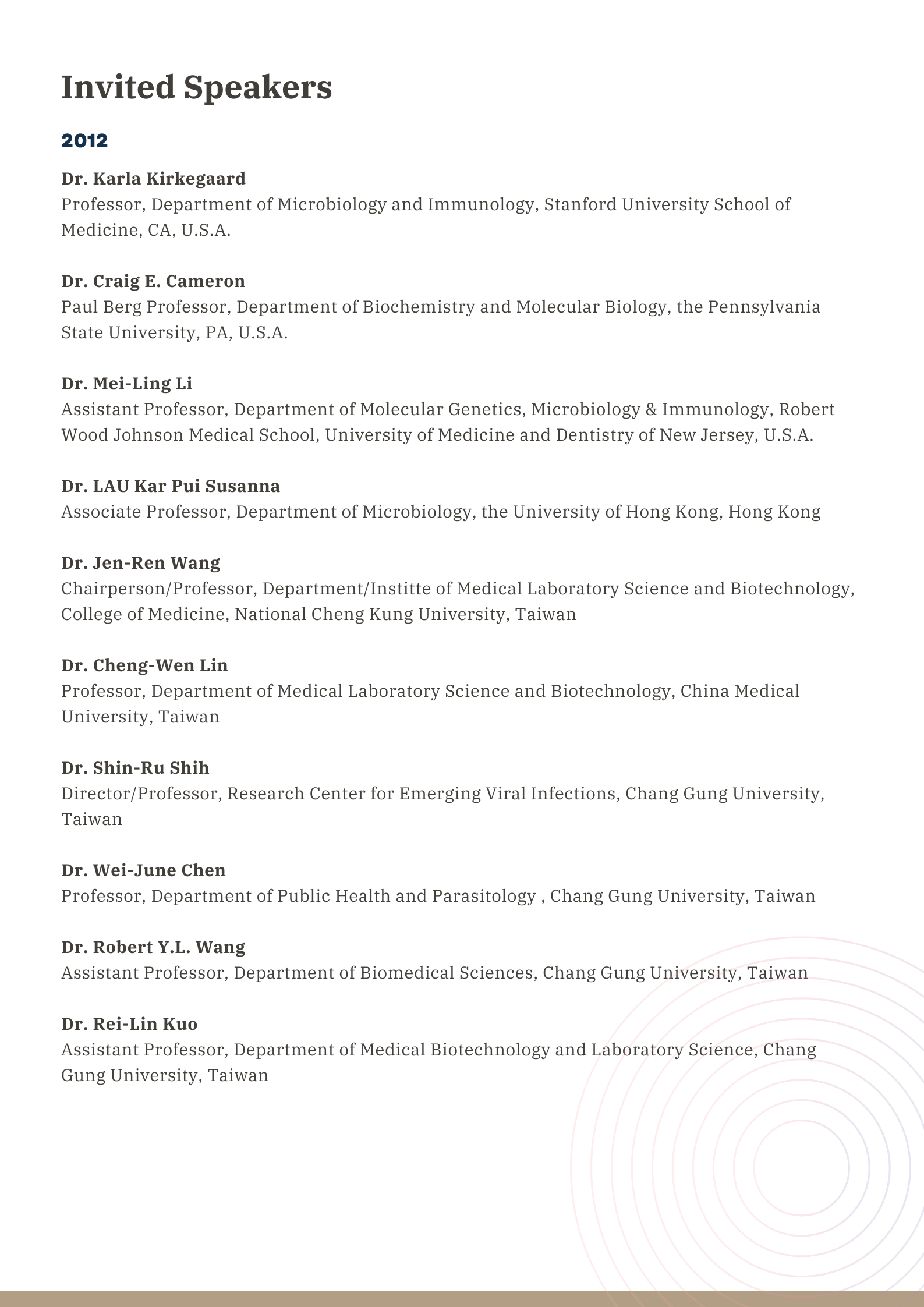 2012 Invited Speakers